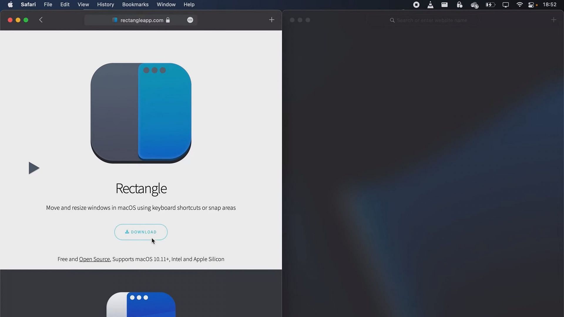 Download the Rectangle app (image via @Bog/YouTube)