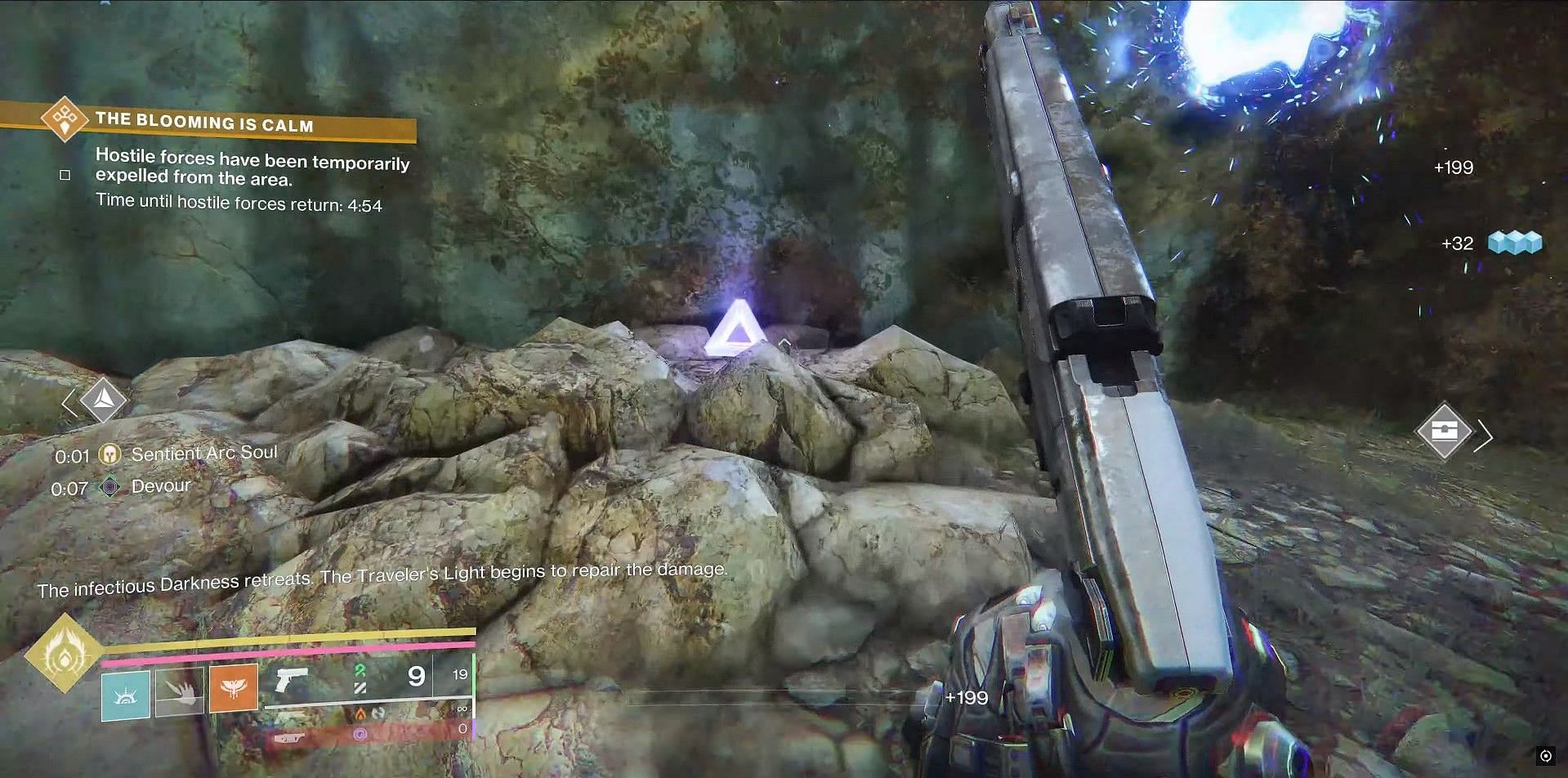 Dropped mote after defeating an Overthrow boss in Destiny 2 Pale Heart (Image via Esoterickk)