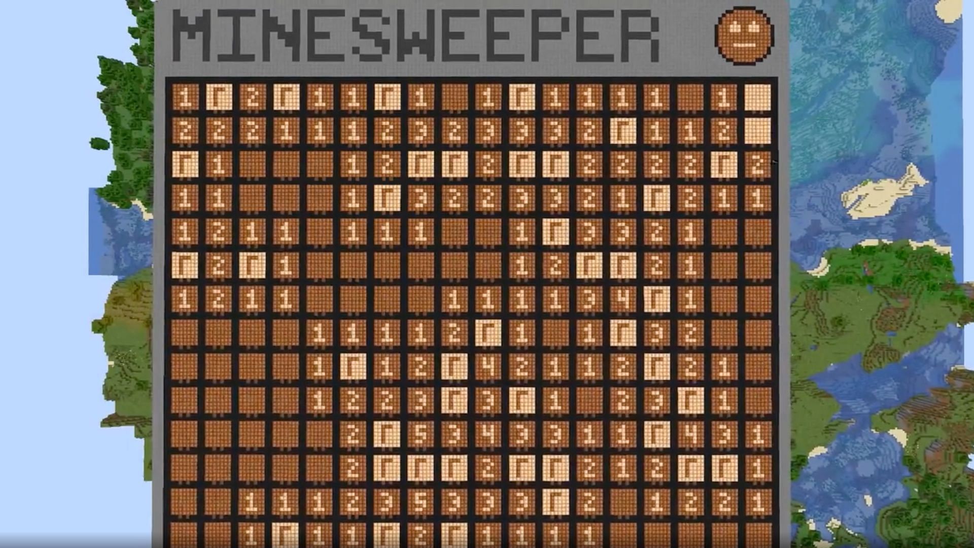 Minesweeper game inside Minecraft (Image via u/mattbatwings on Reddit)