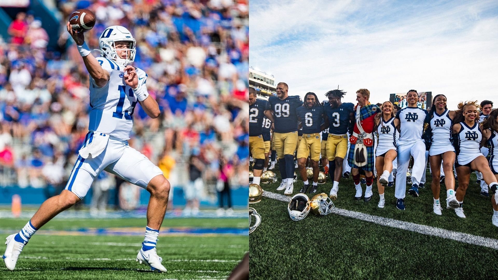 Picture Sources: @DukeFootball, @NDFootball (X)