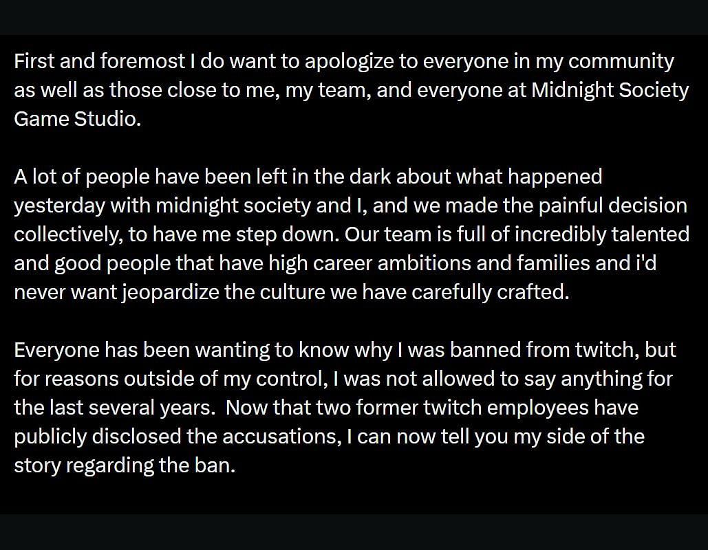 Doc talks about stepping down from Midnight Society (Image via @DrDisRsepect/X)