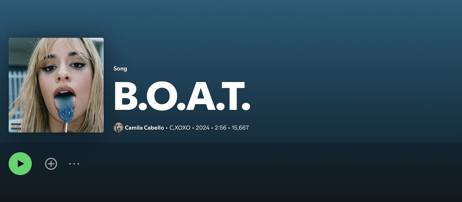 Track 12 on Camila Cabello&#039;s new album &#039;C, XOXO&#039; (Image via Spotify)