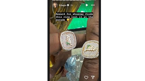 Jaylen Brown lost a valuable ring during the Boston Celtics' championship parade celebration. [photo: Brown IG]