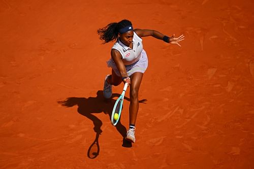 Coco Gauff in action at the French Open