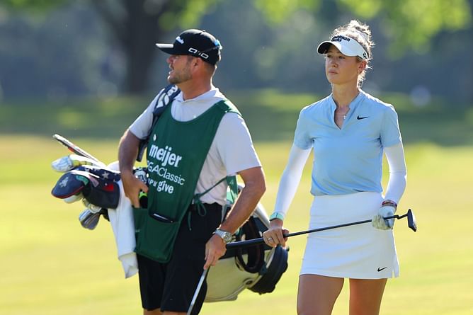 Nelly Korda talks about the dynamics with her caddie after strong start at the KPMG Women's PGA Championship