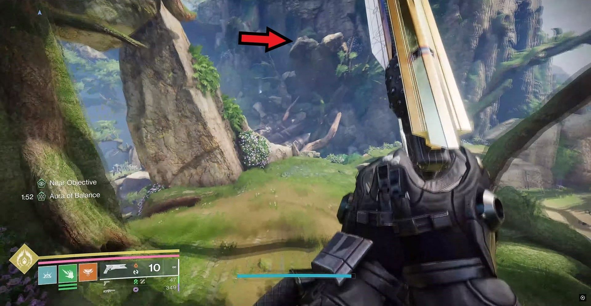 The high rock in the Refraction in Destiny 2 (Image via Esoterickk)