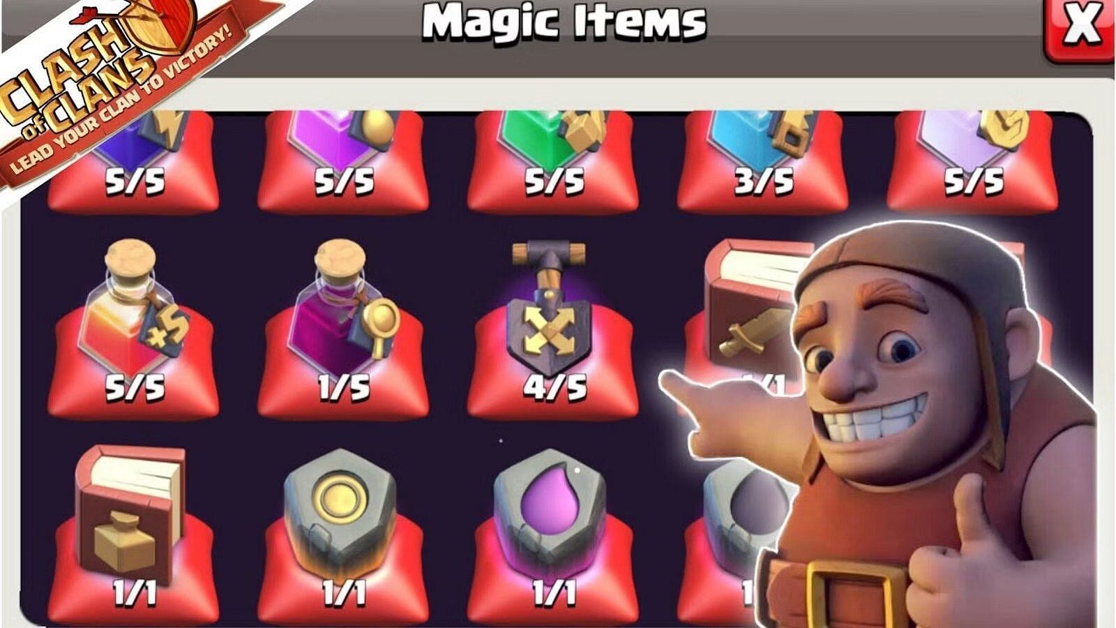 Magic items (Image via Supercell || CLASHING ADDA/YouTube)