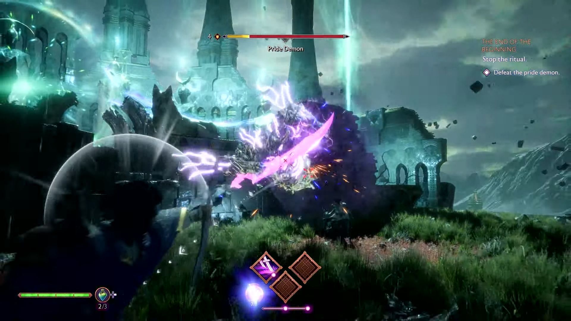 The first major boss fight in Dragon Age The Veilguard gameplay trailer (Image via Bioware)