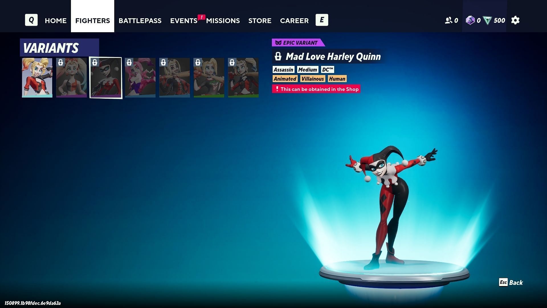 Additional skins for Harley Quinn can be purchased in the shop (Image via Warner Bros. Games)