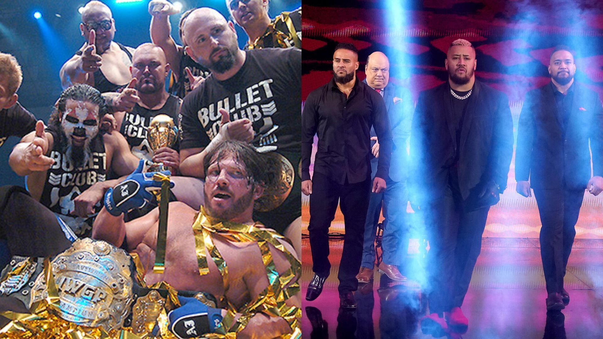 The Bullet Club (left) and The Bloodline (right) (Image Credits: NJPW and WWE.com)