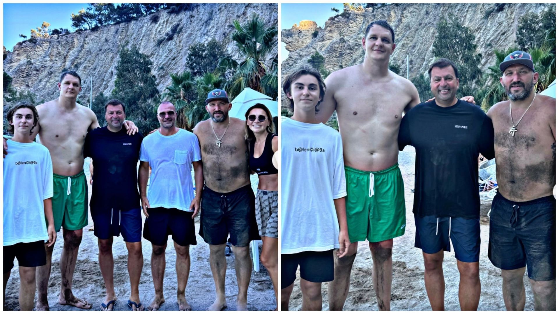 Alex Ovechkin and friends on the beach