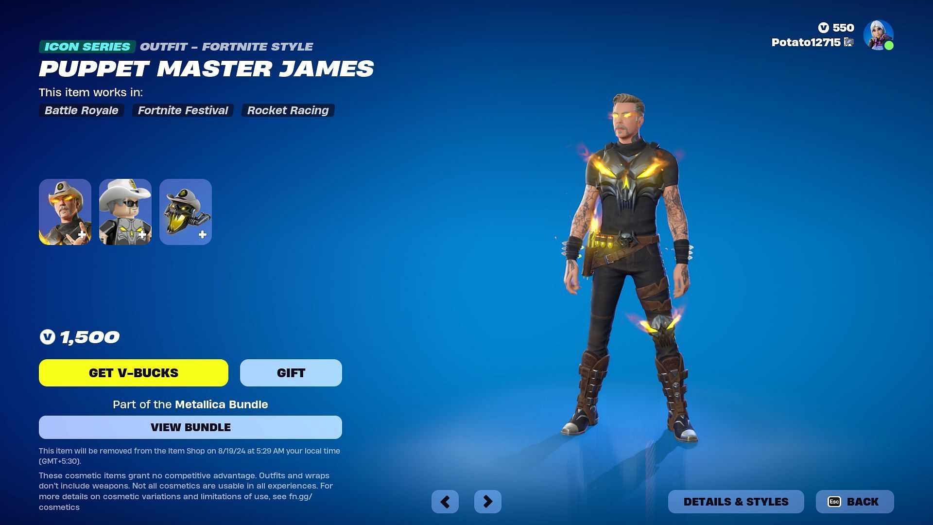 How to get Robert, Lars, James, and Kirk (Metallica) skins in Fortnite