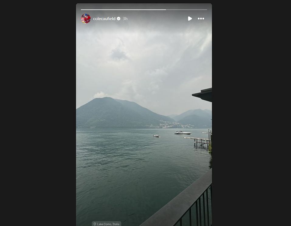 Caufield shared a picture of Lake Como in Italy