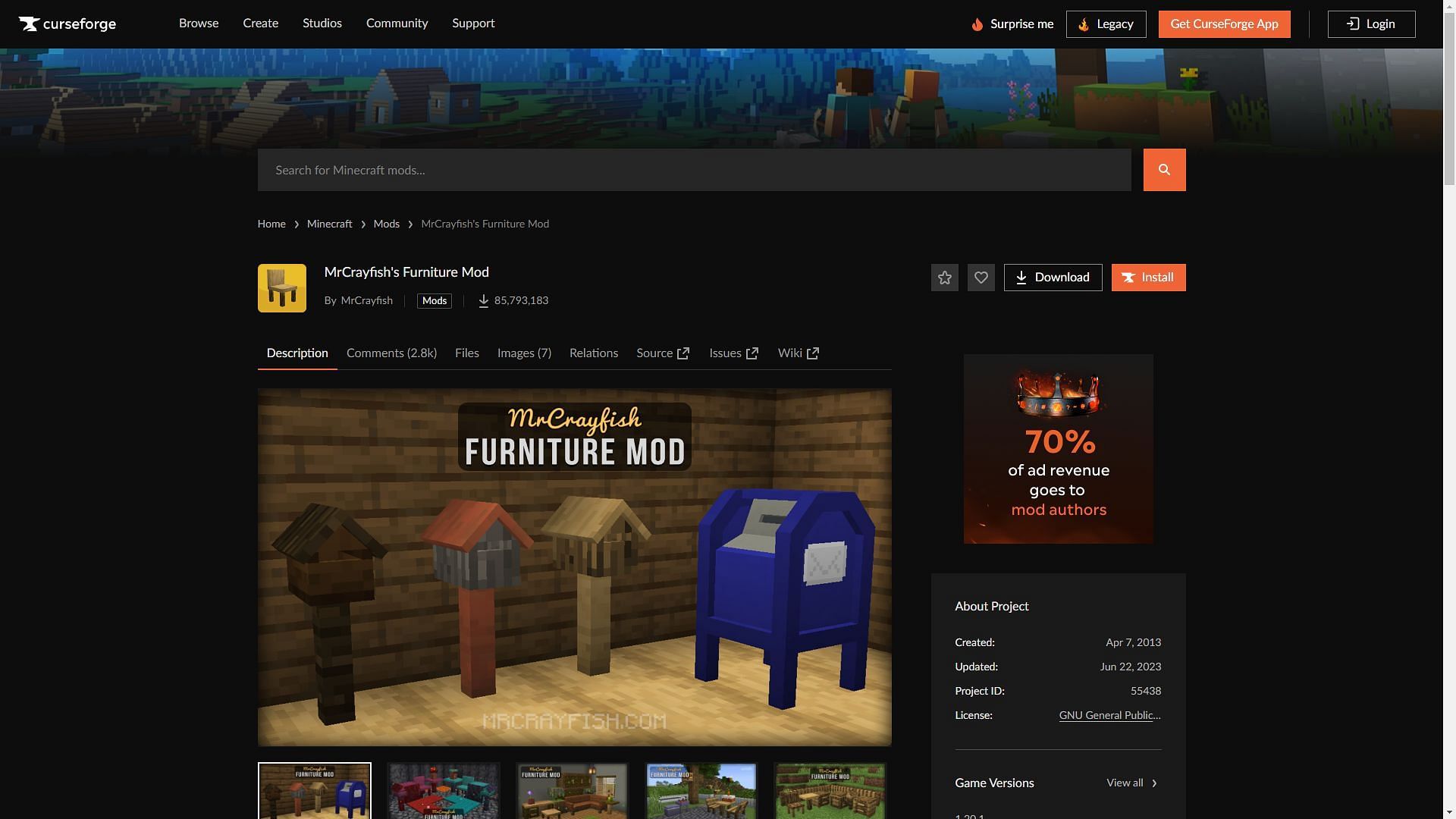 Furniture mods are massively popular in the community. (Image via CurseForge)