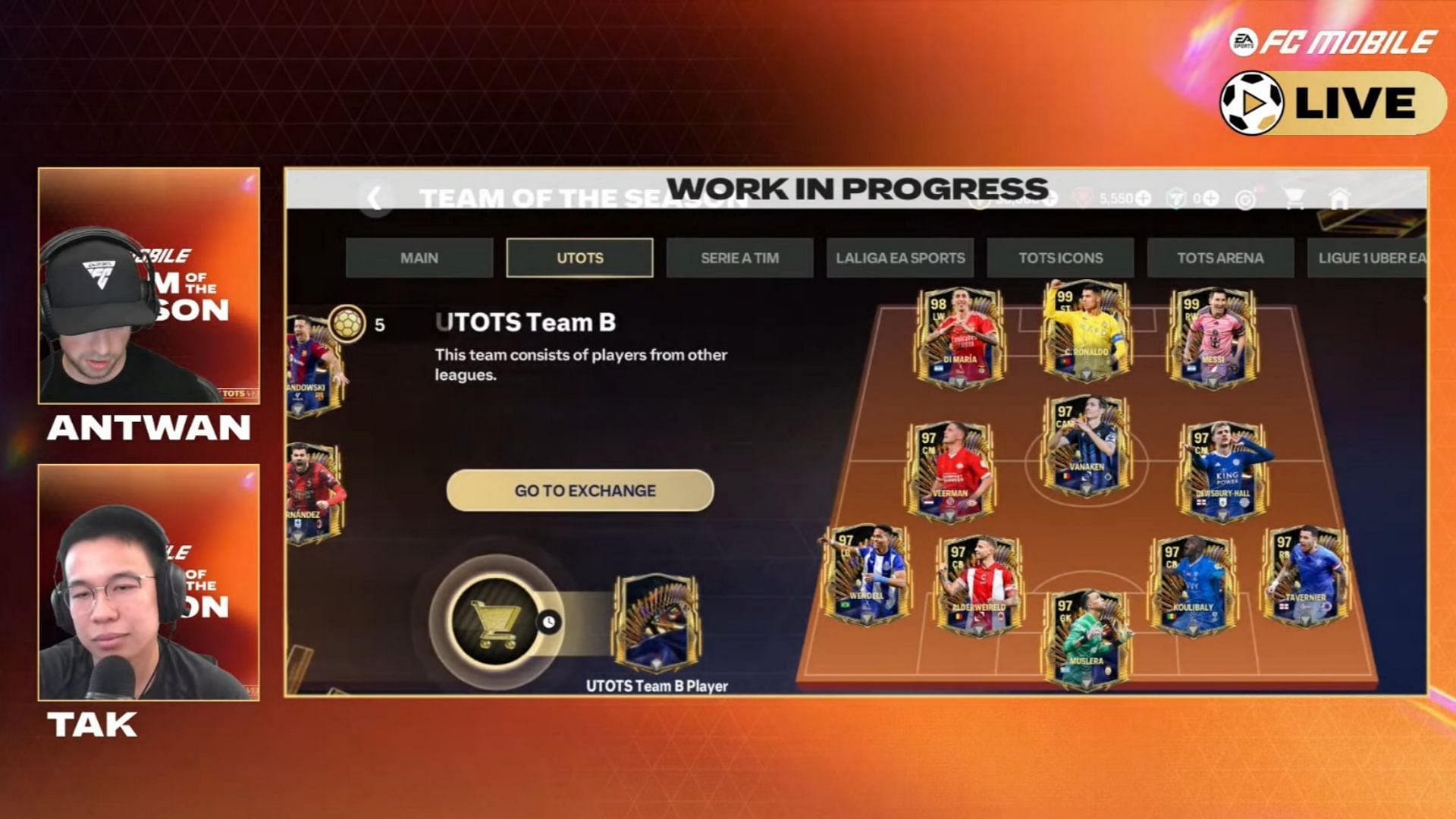 UTOTS 24 Team B cards (Image via YouTube/EA Sports FC Mobile)