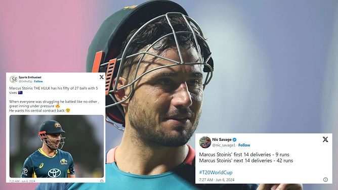 "It feels like a long time since we’ve seen this Stoinis" - Fans react to the all-rounder's fifty in AUS vs OMA 2024 T20 World Cup match