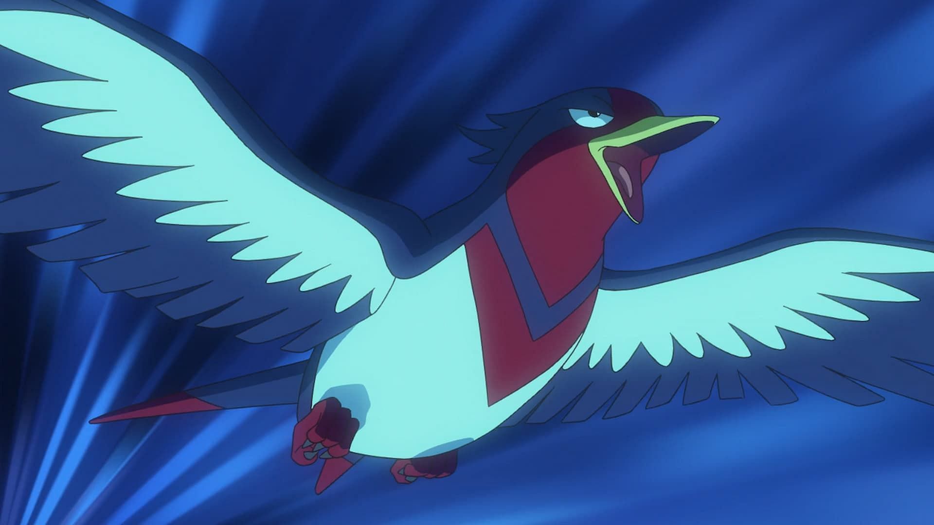 Ash&#039;s Swellow as seen in the anime (Image via TPC)