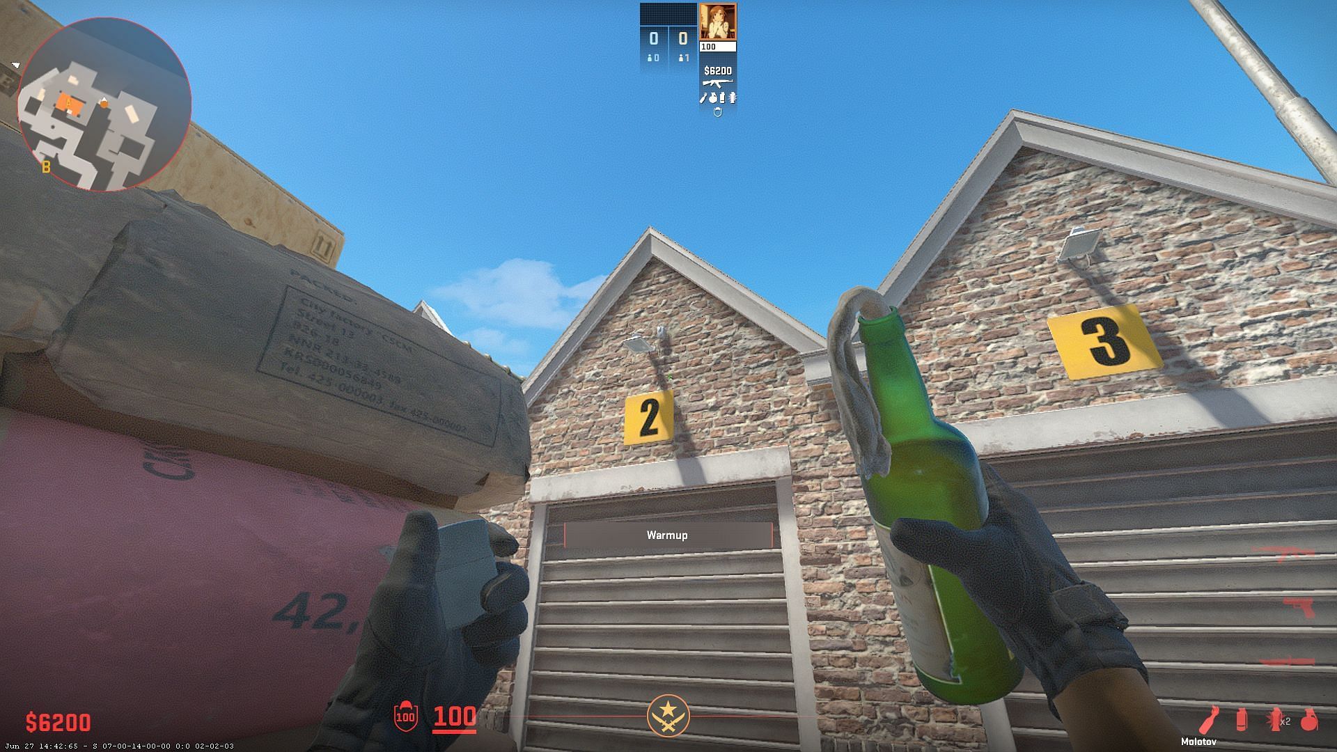 Aim where the crosshair is or on top of the number two sign (Image via Valve)