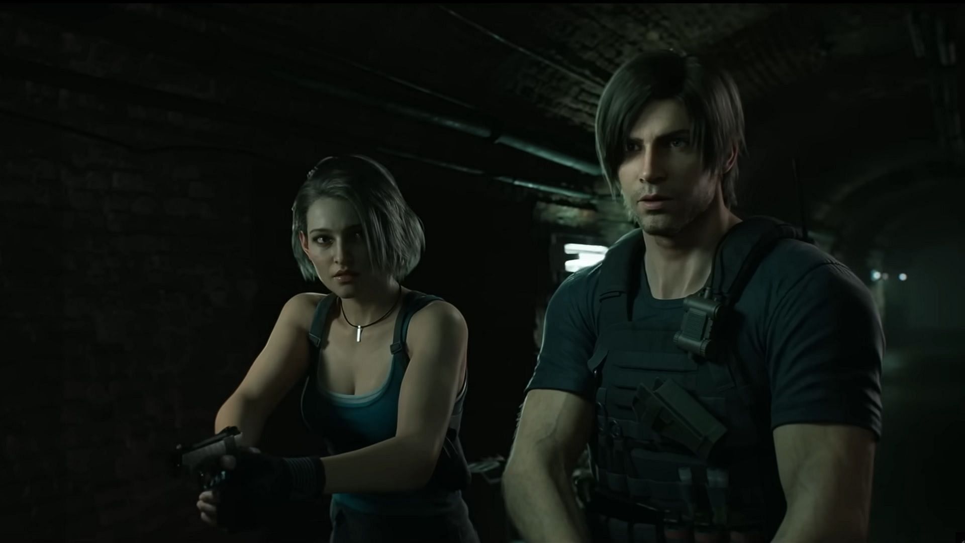 Jill and Leon as seen in RE Death Island (Image via Sony/Capcom)