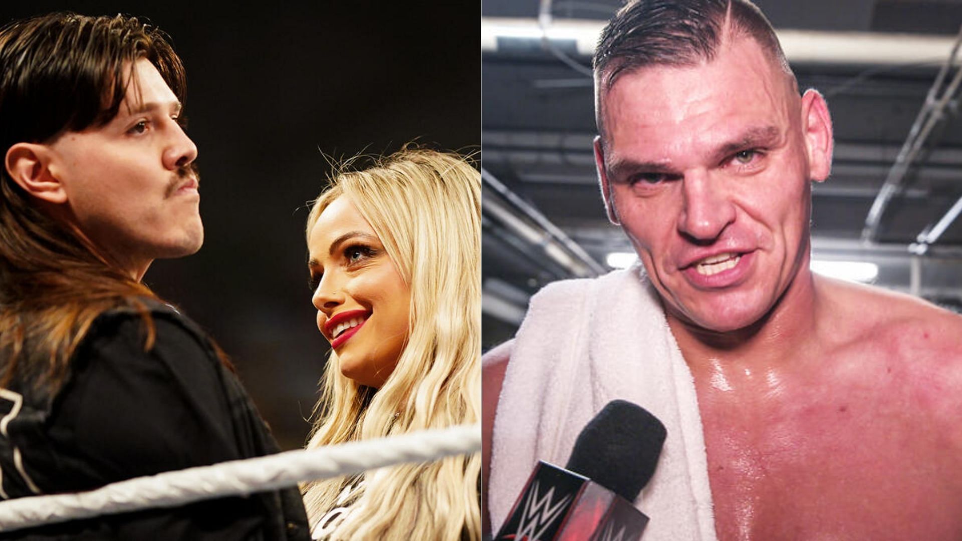 Dominik Mysterio and Liv Morgan (left); Gunther (right) [Image Credit: wwe.com]