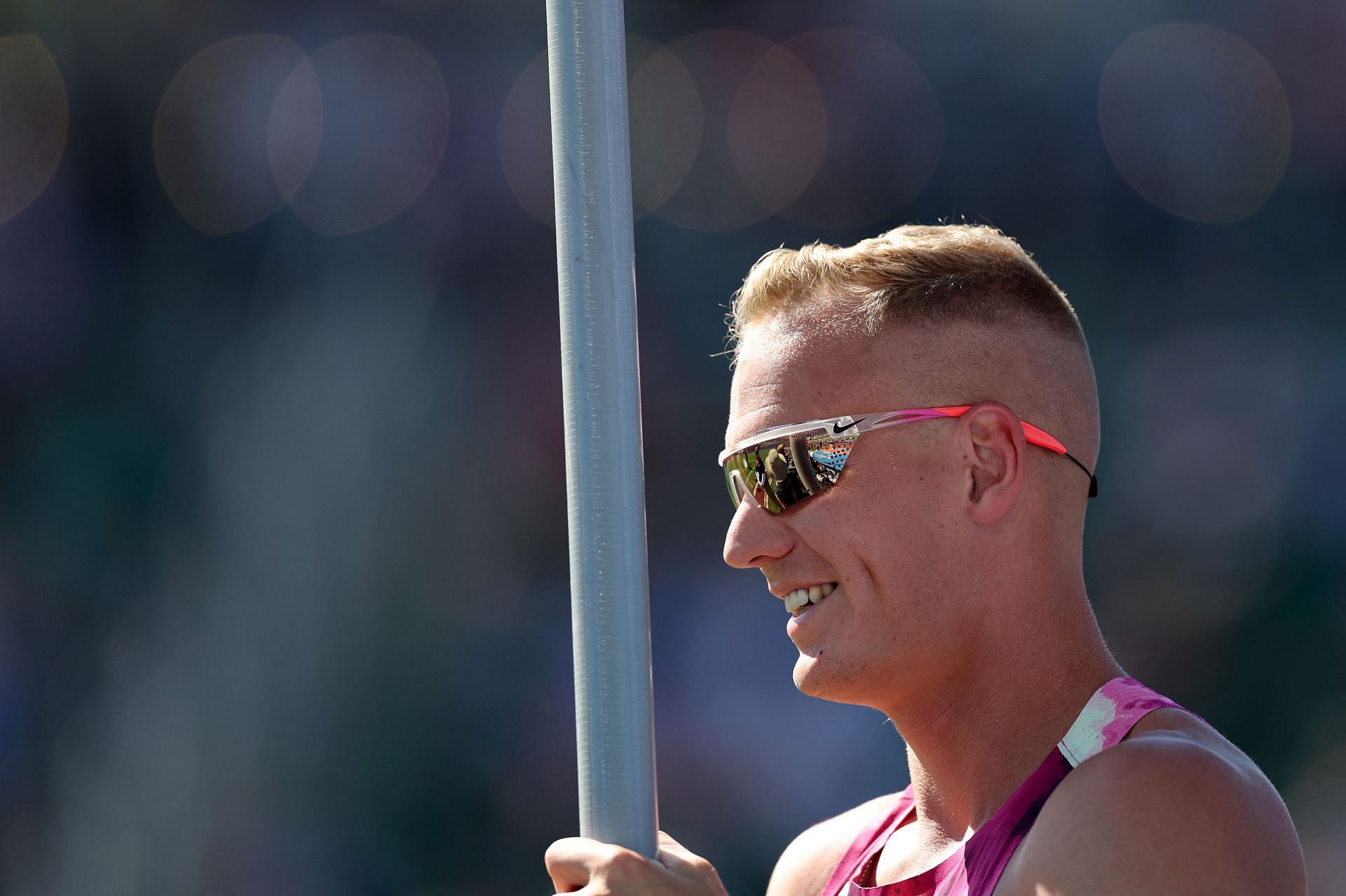 Sam Kendricks at the 2024 U.S. Olympic Team Trials - Track &amp; Field - Day 1 (Image via Getty) 