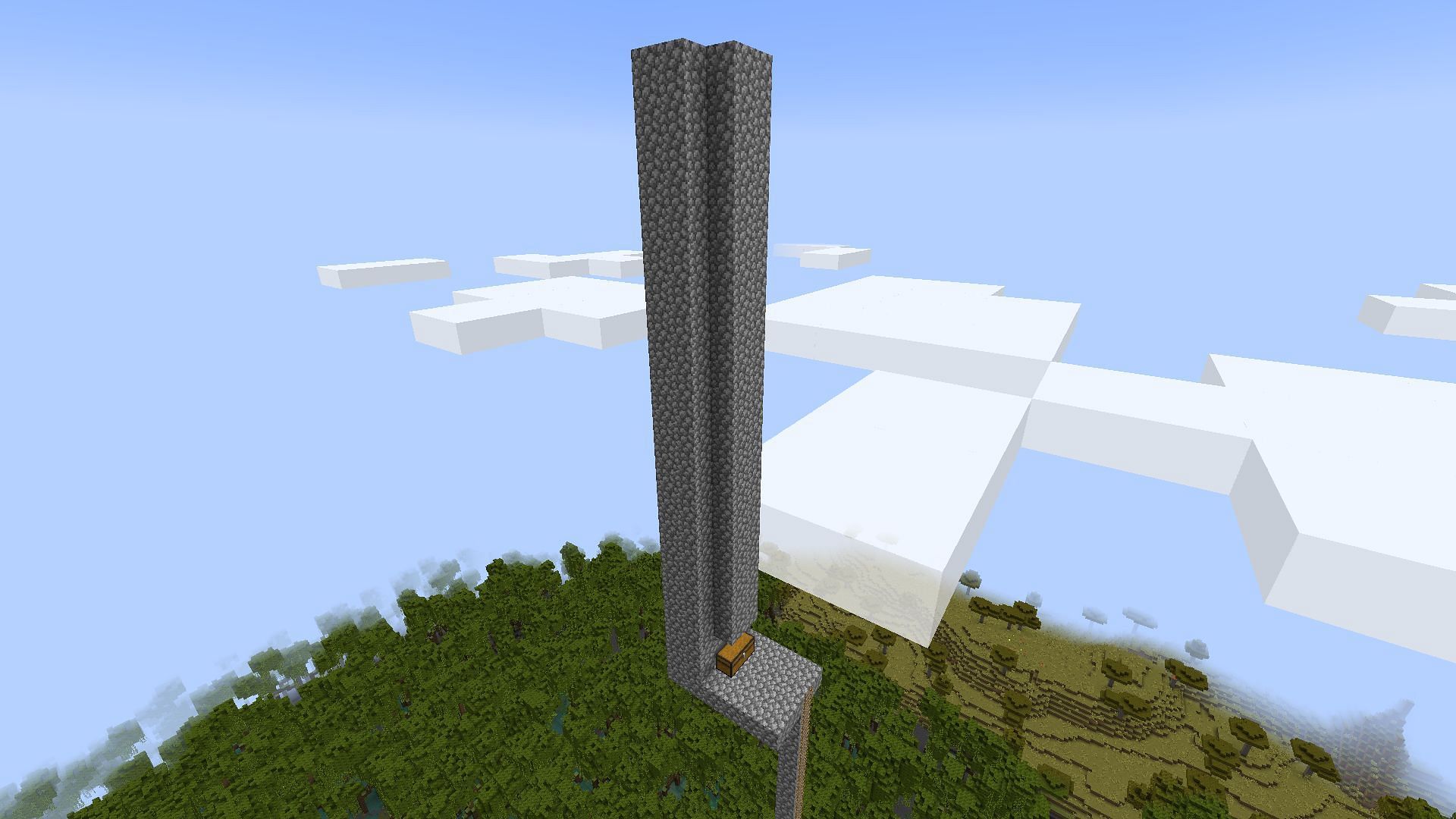 The fall chamber added to the farm (Image via Mojang)