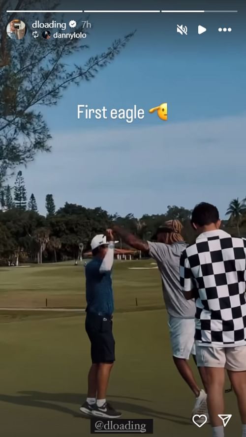 D'Lo pulls off his first Eagle amid offseason golfing adventures (Image: D'Angelo Russell Instagram)