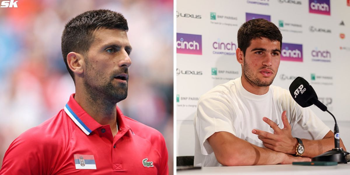 Novak Djokovic (L) and Carlos Alcaraz (R) [Source: Getty Images]