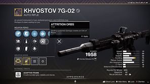 How to get the Legendary Khvostov 7G-02 in Destiny 2