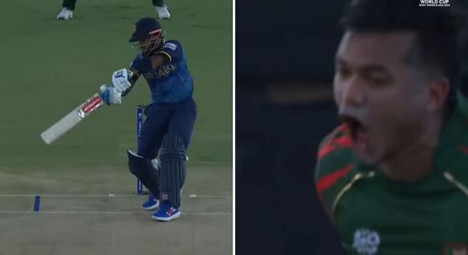 [Watch] 4,4 & W – Taskin Ahmed takes perfect revenge against Kusal Mendis in SL vs BAN T20 World Cup match