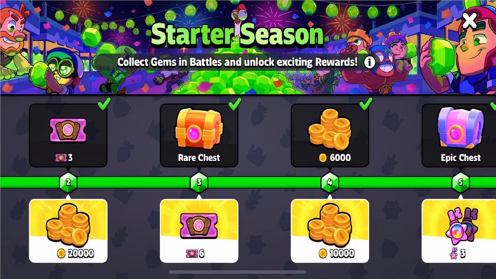 The seasonal Gem Pass offers amazing rewards (Image via Supercell)