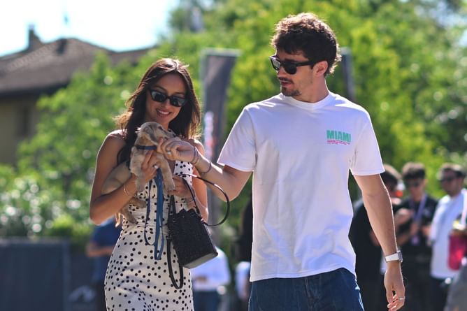 Charles Leclerc’s girlfriend Alexandra Saint Mleux lends support to 17-year-old F1 Academy driver in Barcelona