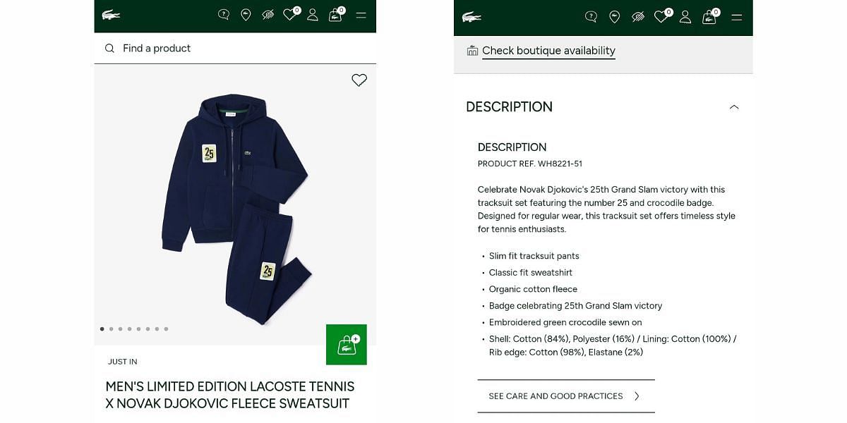 Lacoste&#039;s special edition tracksuit for the Serb - Lacoste.com