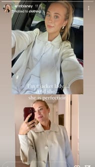 Erin Blaney in all white apparel (Source: www.instagram.com/erinblaney)