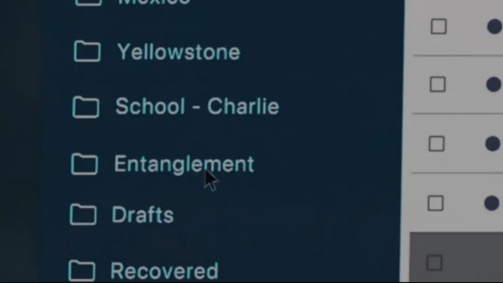 A folder containing the Entanglement chatbox link, created by and for Jasons, as seen in Dark Matter season 1 episode 9 (Image via Apple TV)