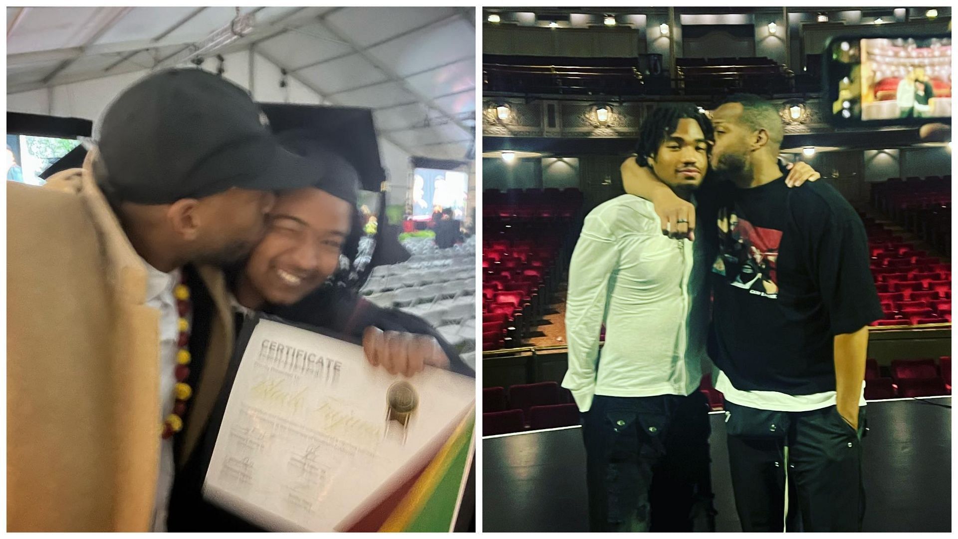 Wayans with Kai (left) and Shawn (right) (Images via Instagram/@marlonwayans)