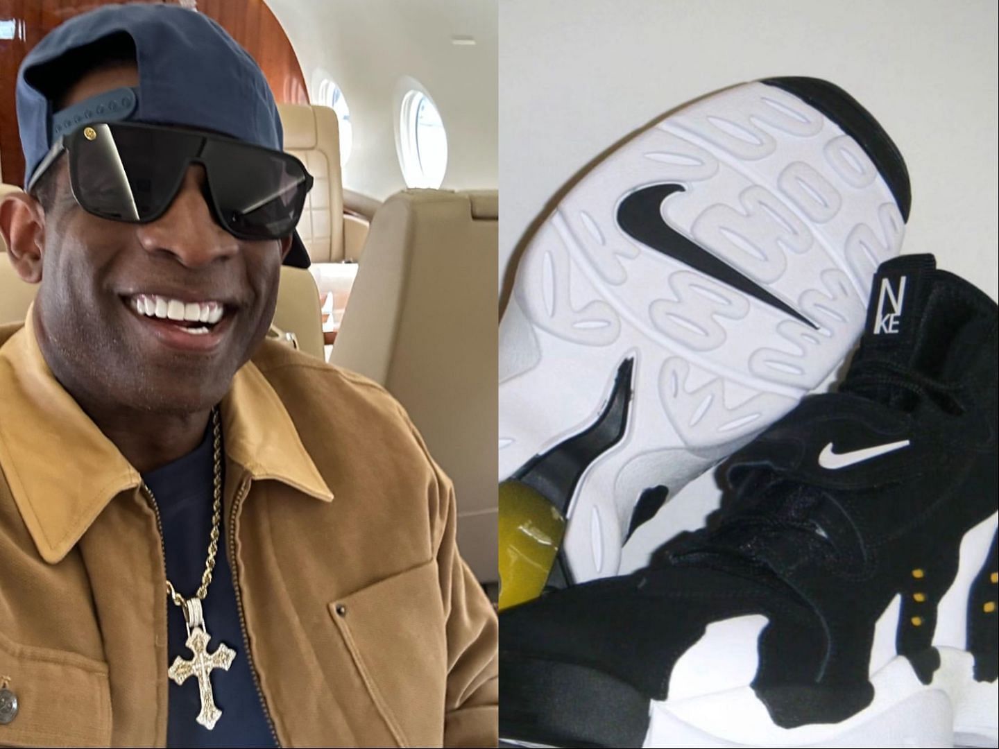Deion Sanders and Nike shoes, images via Instagram