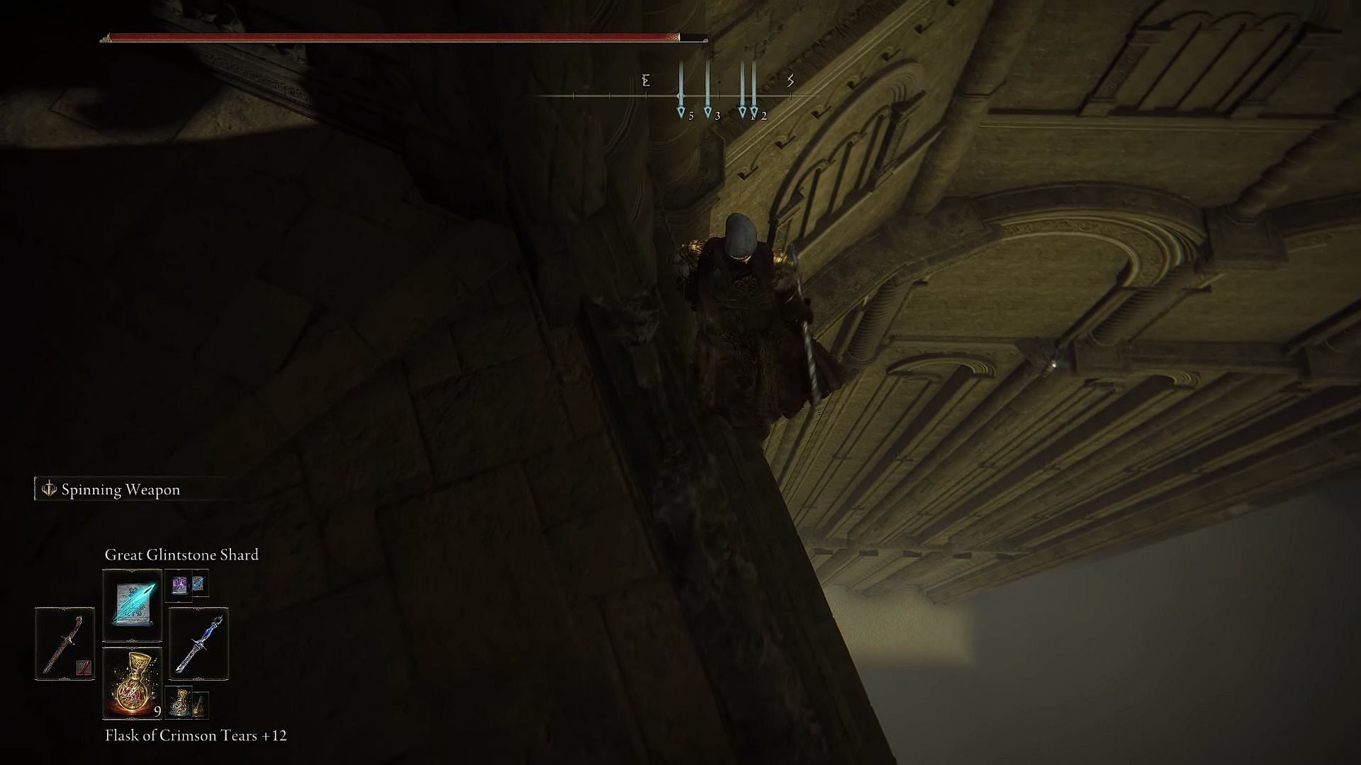 Drop from here and get ready for some platforming (Image via FromSoftware || YouTube: Caspahz)