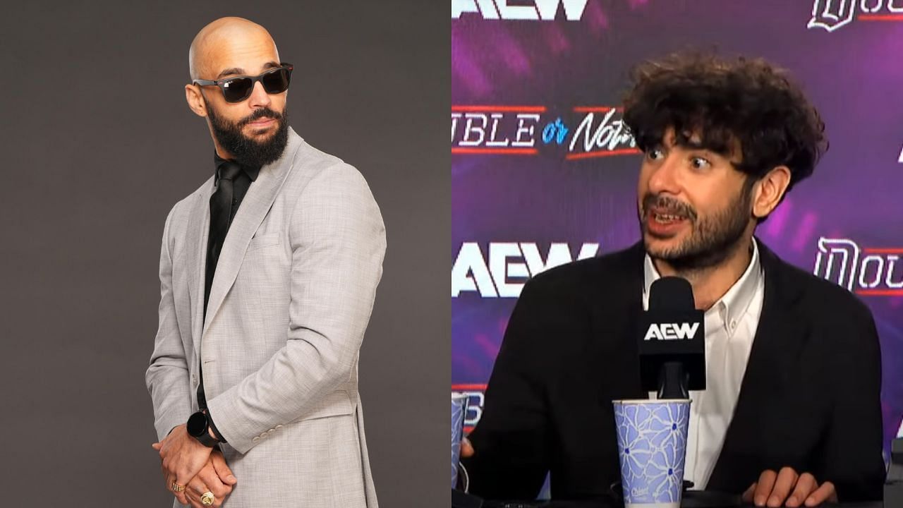 WWE star Ricochet (left) and Tony Khan (right)