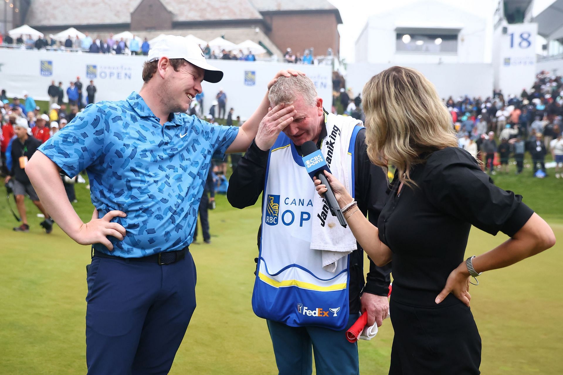 Robert MacIntyre and his dad get emotional after winning the 2024 RBC Canadian Open. (Image via Getty)