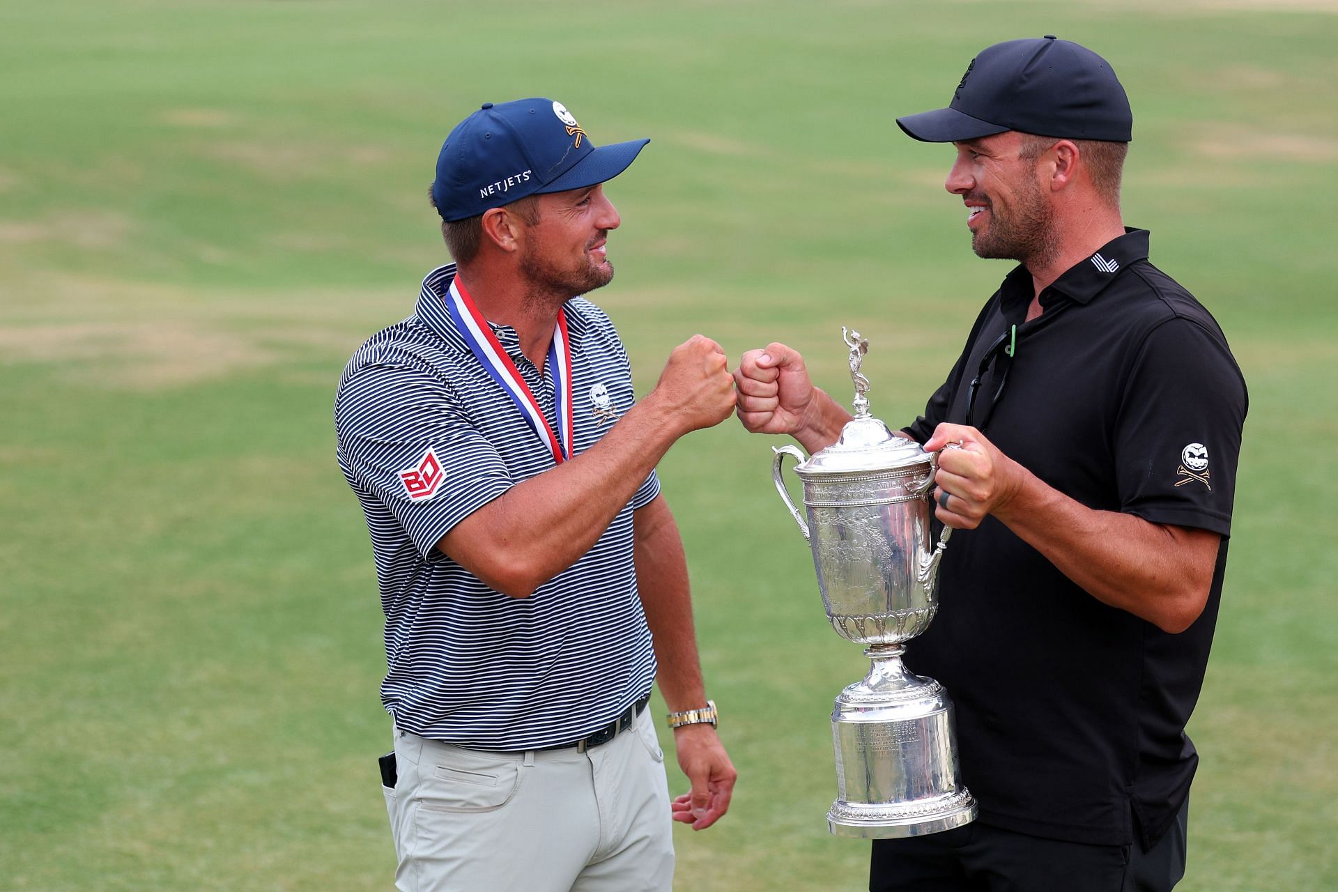 Bryson DeChambeau with his caddie, Gregory Bodine at the 2024 U.S. Open - Final Round (Image via Andrew Redington/Getty)