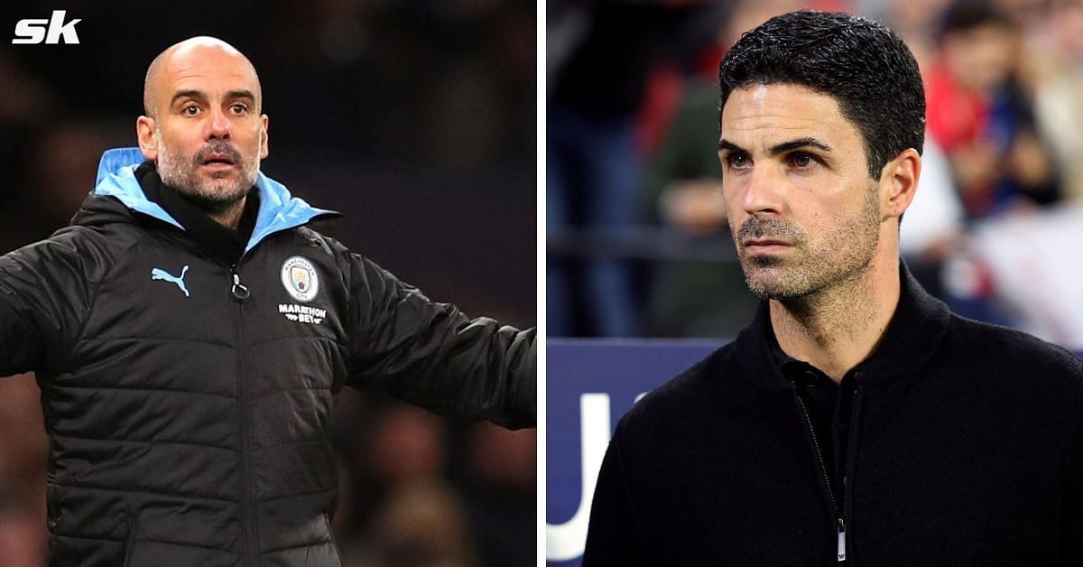 Manchester City boss Pep Guardiola (left) and Arsenal manager Mikel Arteta