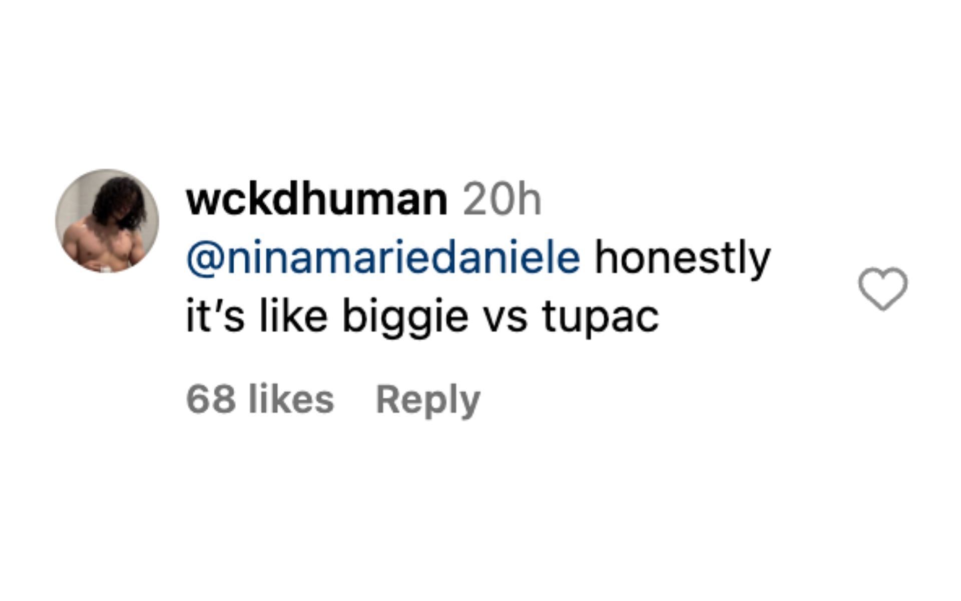 Fan comparing a Ryan Garcia and Devin Haney rap battle to Tupac and The Notorious B.I.G. [via @kingryan on Instagram]