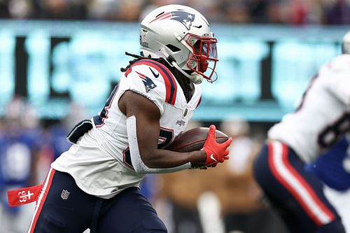 Rhamondre Stevenson during New England Patriots v New York Giants