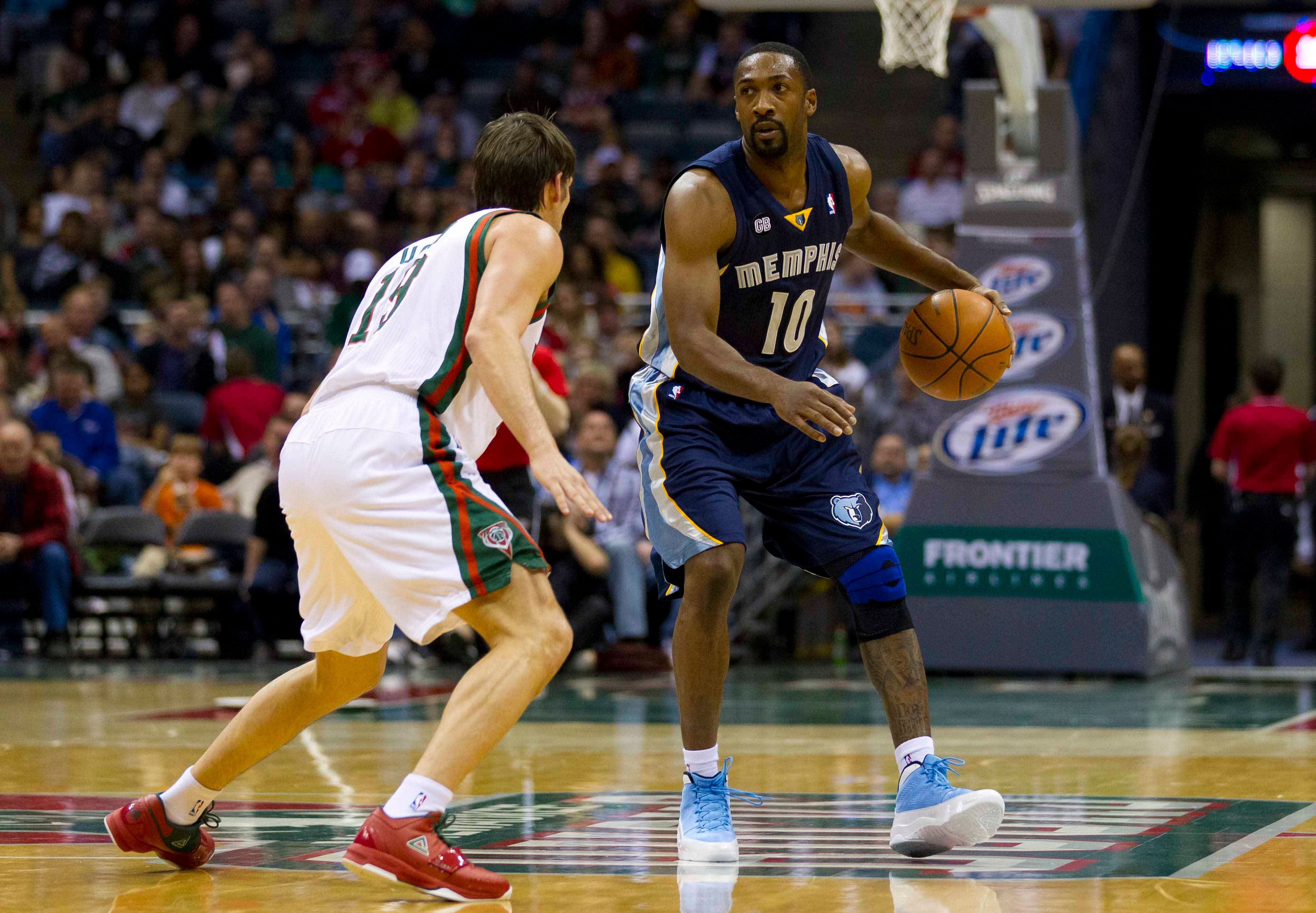 Former NBA guard Gilbert Arenas, shown here with the Memphis Grizzlies, is the father of Alijah Arenas, one of the top players in the 2026 recruiting class. (Photo Credit: Jeff Hanisch-USA TODAY Sports)