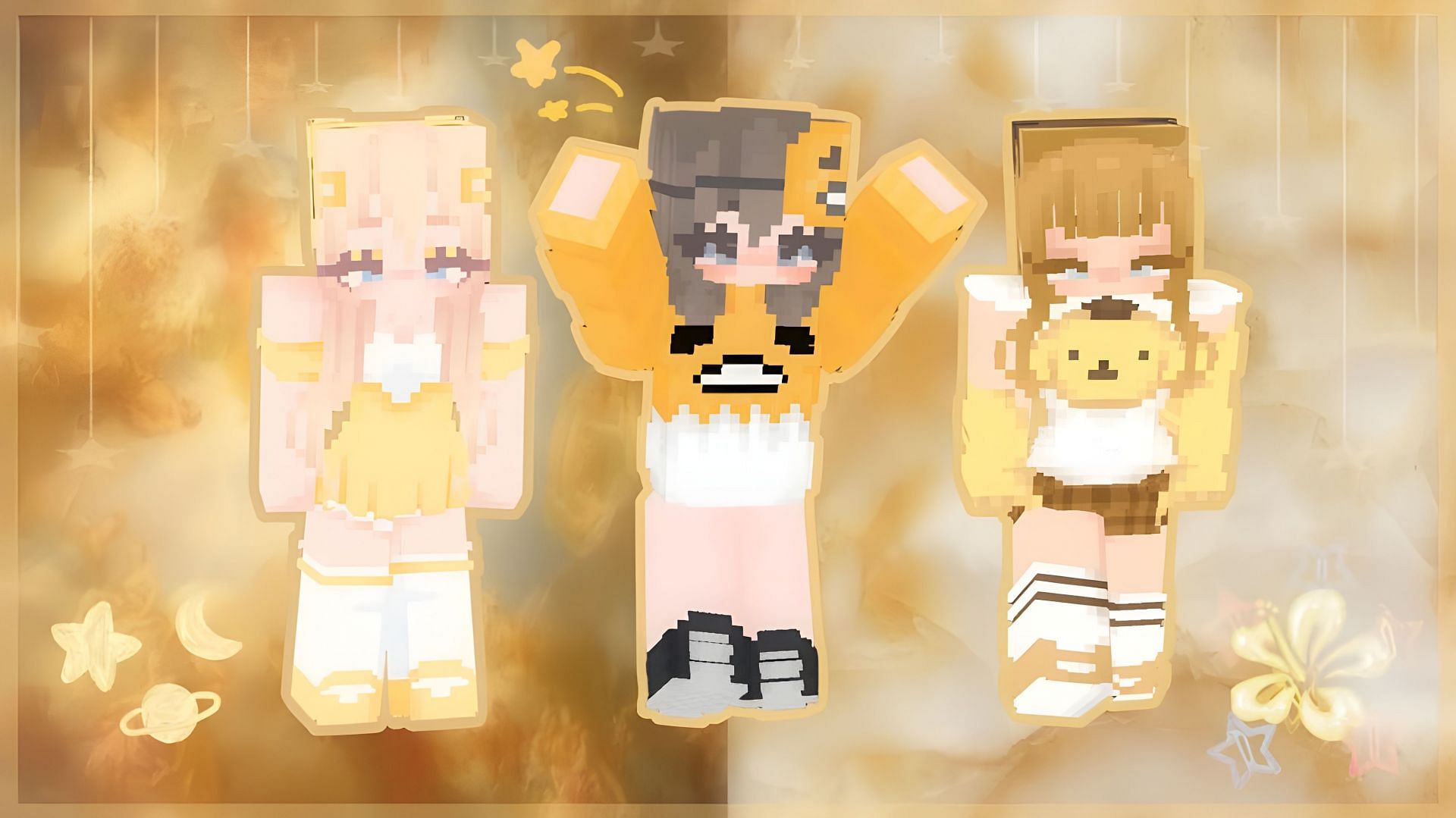 Yellow skins stand out in Minecraft (Image via YouTube/moonraeven)