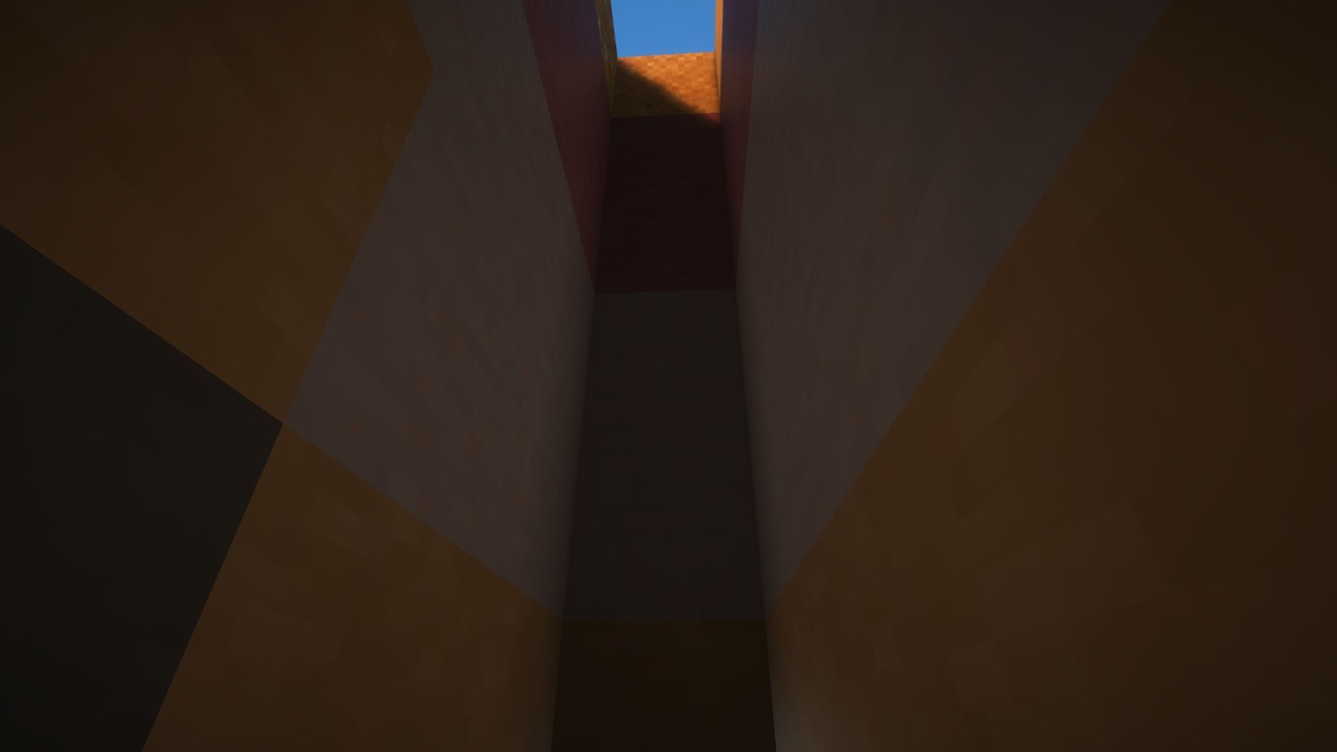 The seven block deep hole (Image via Mojang)