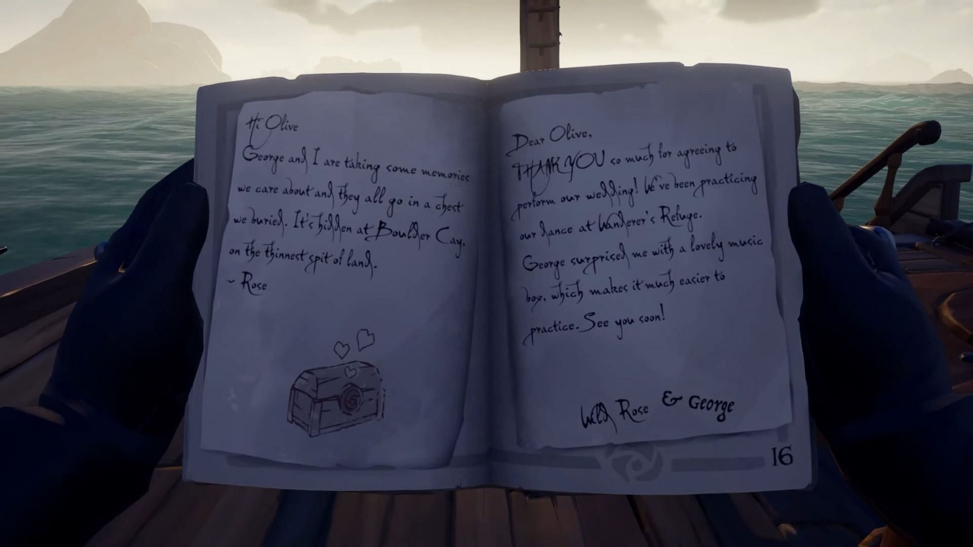 Complete the Stories in Sea of Thieves to get the treasures (Image via Rare)
