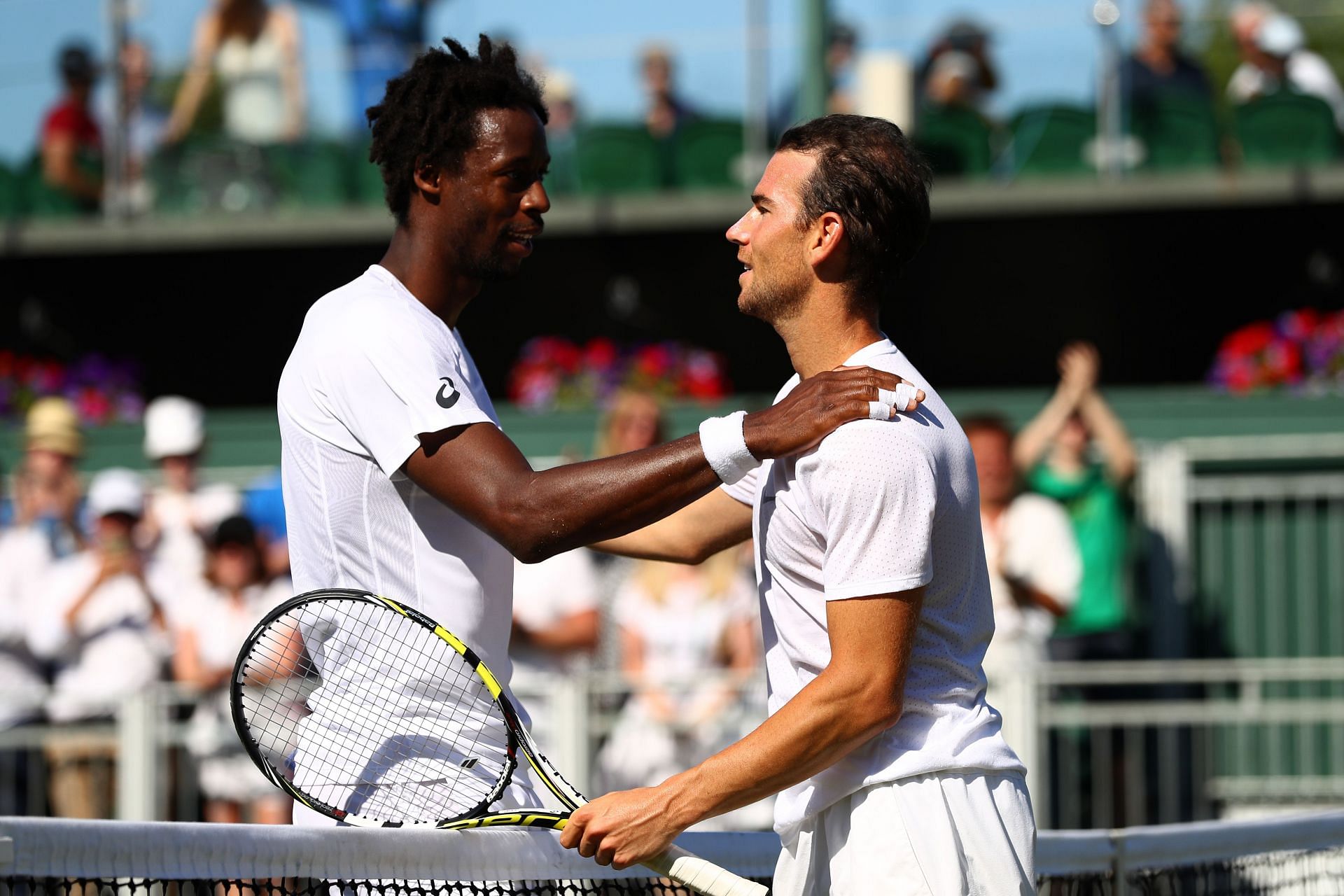 Gael Monfils and Adrian Mannarino at Wimbledon 2017