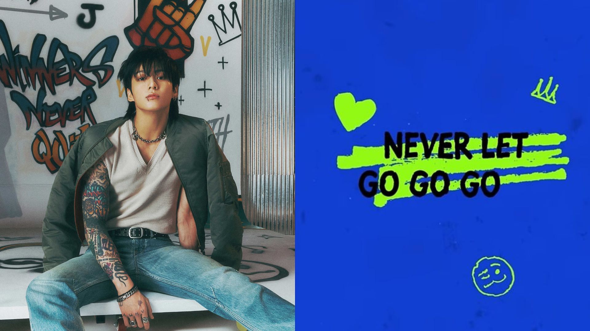 Jungkook drops the lyric video of Never Let Go (Images Via Weverse, YouTube/ BANGTAN TV) 